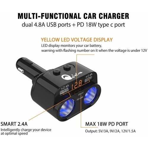 Car Charger with LED to usb