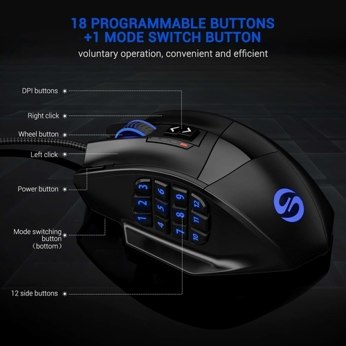 MMO gaming mouse 16400 dpi