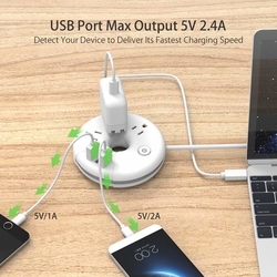 3 outlets 3 usb portable desktop charging station