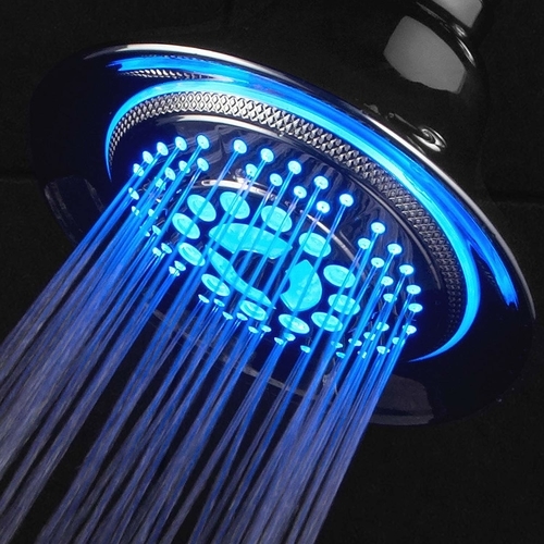 water temperature color-changing led shower head