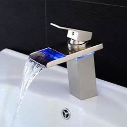 led waterfall bathroom sink faucet